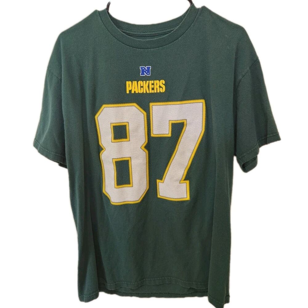Jordy Nelson Green Bay Packers T Shirt Men's Large L Majestic #87 Vintage 21x26 - Picture 3 of 7